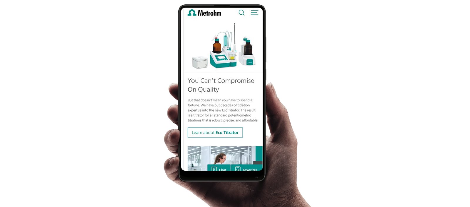 New Metrohm website: Responsive screen
